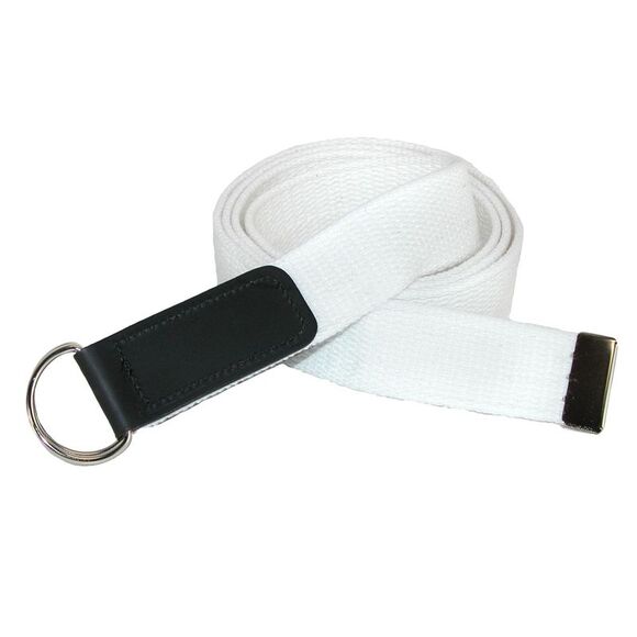 CTM Plus Size Cotton Web Belt with Double D Ring Buckle - Picture 1 of 3
